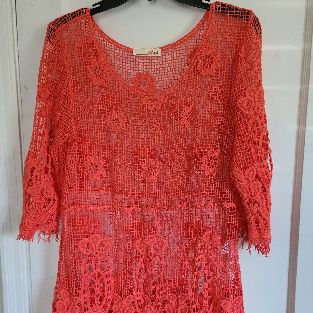 CHOA PEACHY COLORED BATHING SUIT COVER-UP SIZE EXTRA SMALL